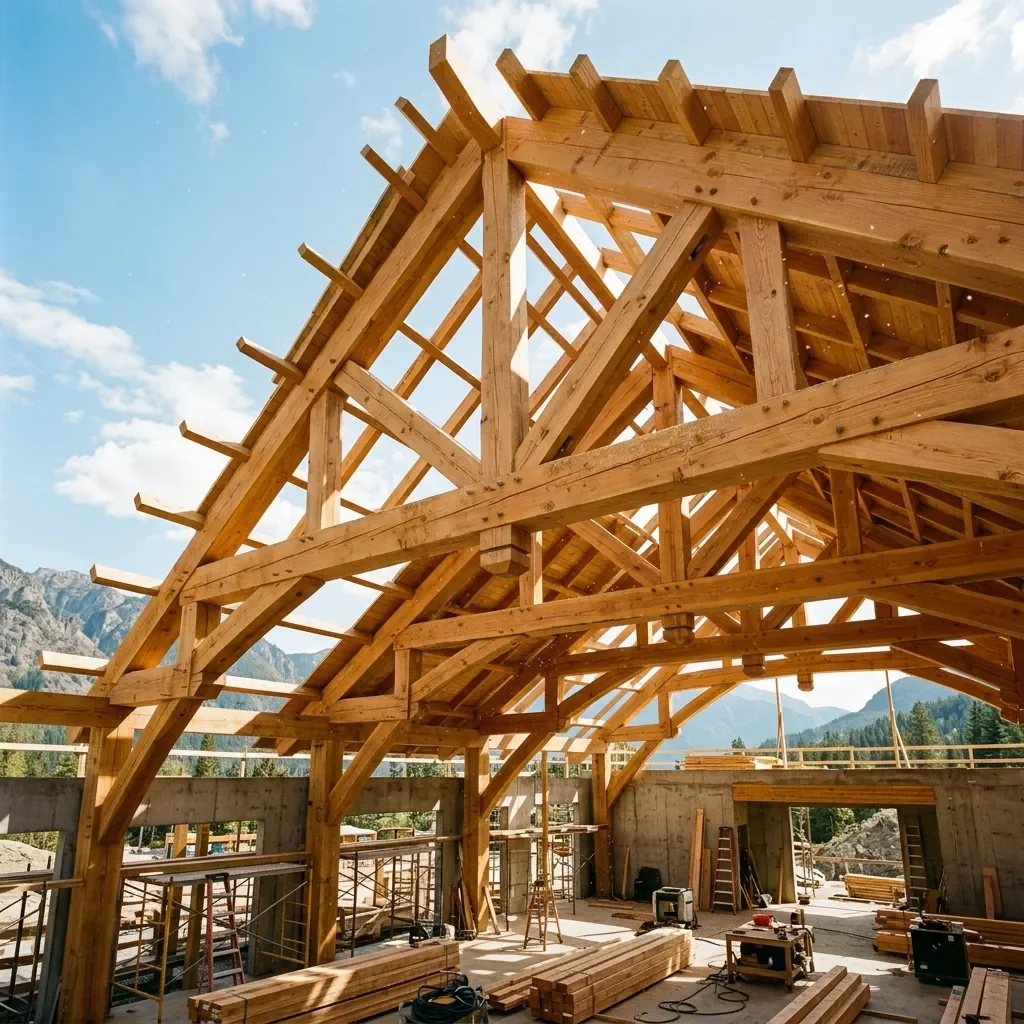 Holzbau Zimmermann Dachstuhl Konstruktion