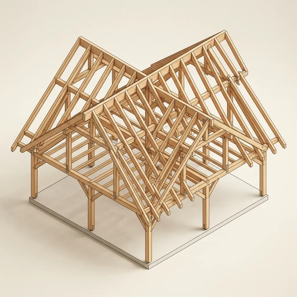 Dachstuhl 3D Konstruktion